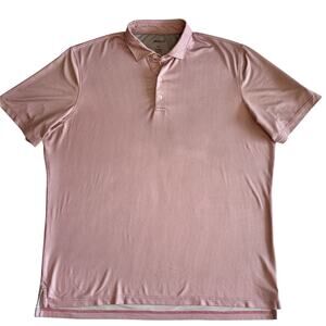 Johnnie O Men's Polo Shirt XL Pink Stretch Performance SS Preppy Golf EUC